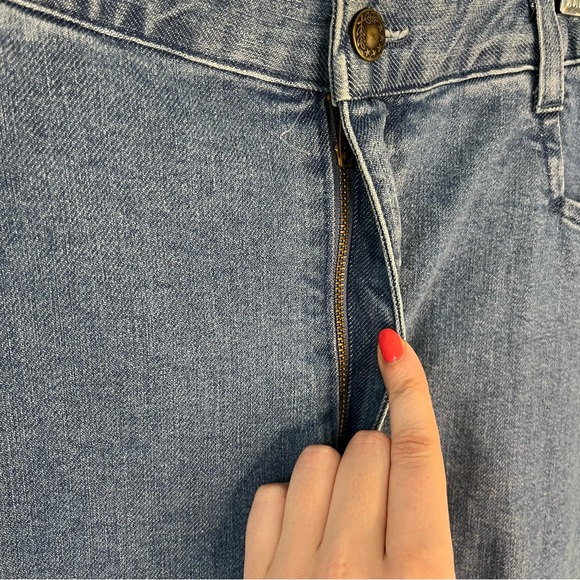 Vintage 90s Denim & Co Light Medium Wash Midi Length Denim Jean Skirt - Picture 8 of 10